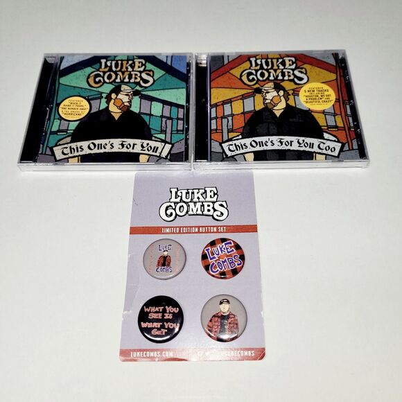 NWT Luke Combs This One's For You & Too CD Lot Of 2 Plus Bonus Collectible Pins